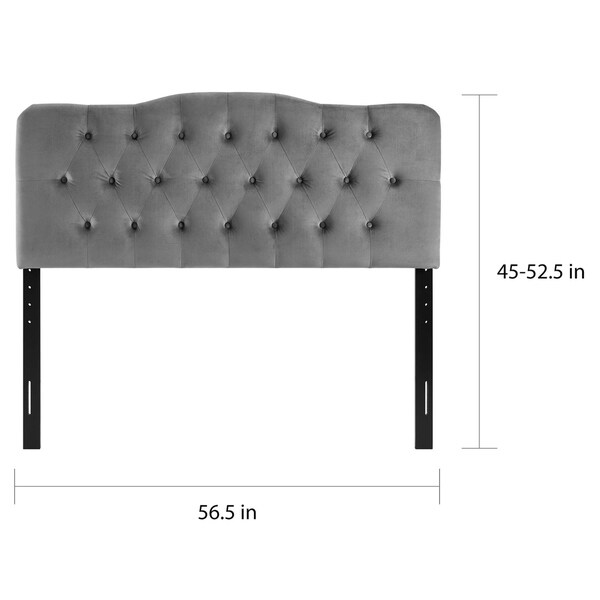 Carson Carrington Labbetorp Full Diamond Tufted Velvet Headboard - - 28502563