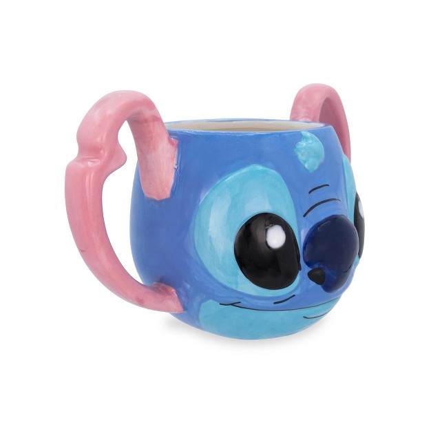 Silver Buffalo Disney Lilo amp Stitch Experiment 626 Face 3d Sculpted Ceramic Mug 16 Ounces