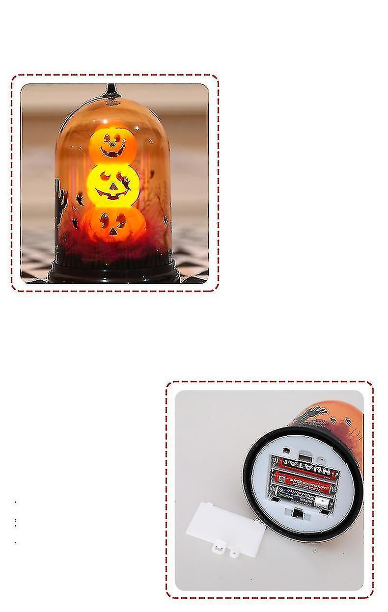 Halloween Lamp With Cover Led Electronic Candle Light Festival Party Home Decoration Halloween Pumpkin Lantern