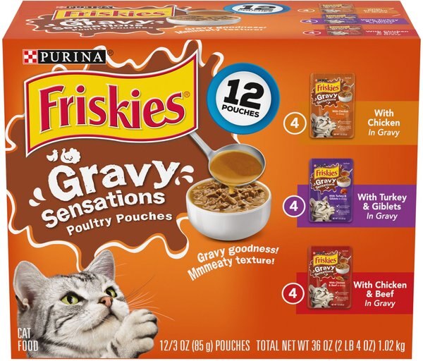 Friskies Gravy Sensations Poultry Favorites Cat Food Pouches