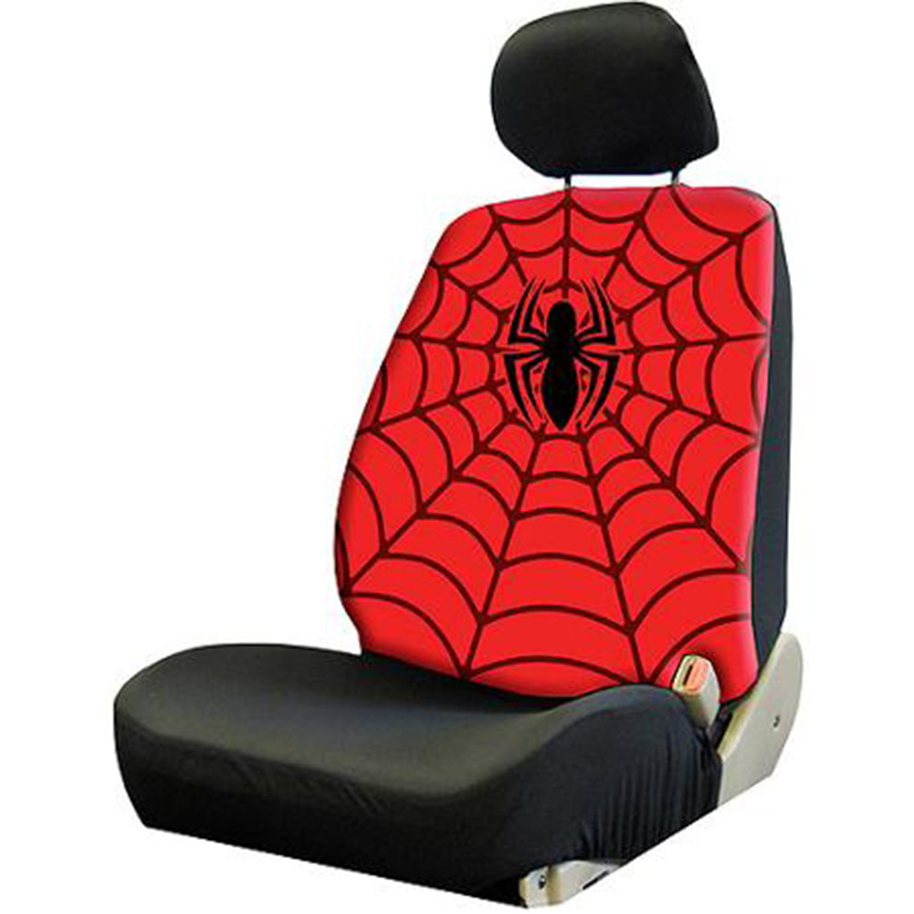 Plasticolor Spider-Man Red and Black Polyester Universal Automotive Seat Cover