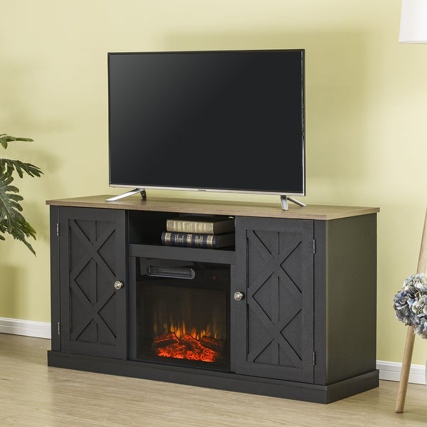 54 in. TV Stand Console for TVs up to 60 in. with Electric Fireplace - 54