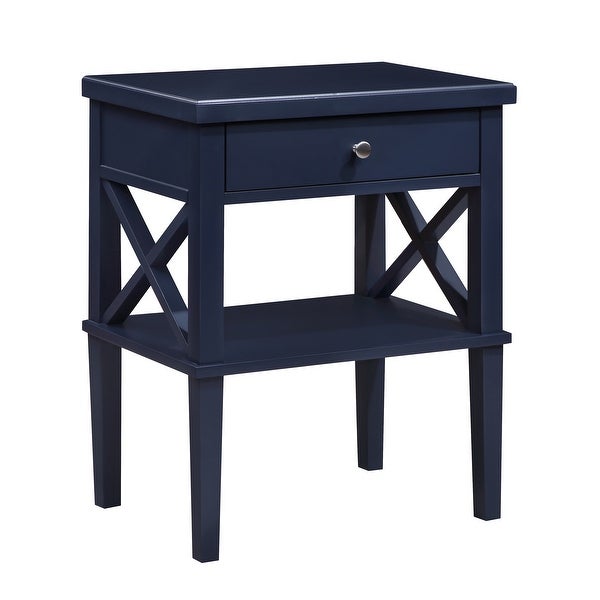 Nightstand with Drawer， Wooden Storage Cabinet for Bedroom