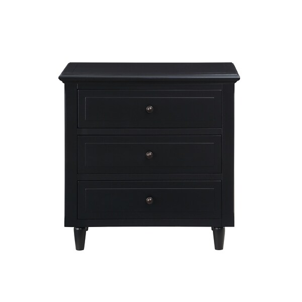 Modern Nightstand with 3 Drawers - - 36862574