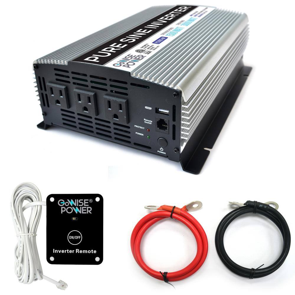 GoWISE USA 1500-Watt Continuous3000-Watt Peak Pure Sine Wave Inverter PS1005