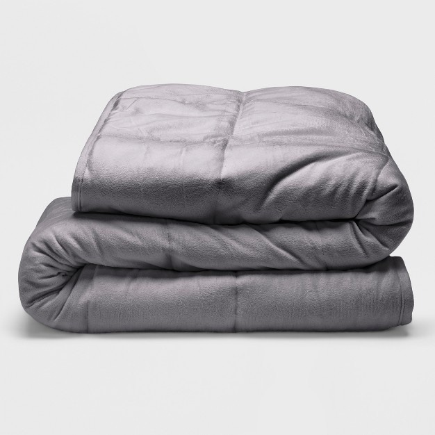 X 72 quot Microplush 12lb Weighted Blanket Gray