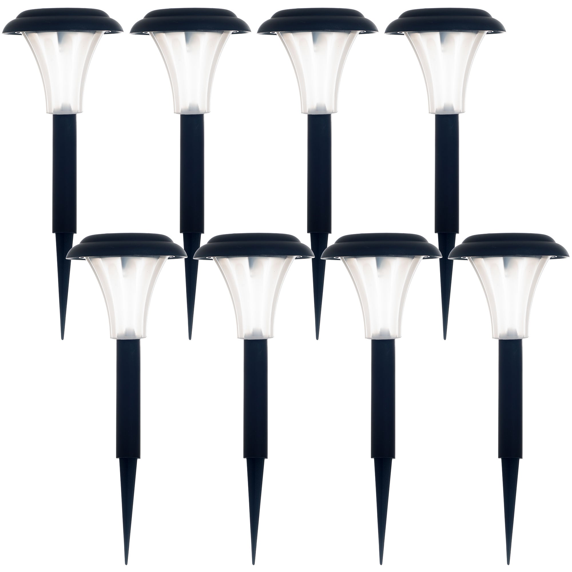 Pure Garden Solar Powered Black Accent Lights， Set of 8