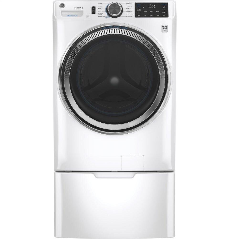 Ge Appliances GFW650SSNWW Ge® 4.8 Cu. Ft. Capacity Smart Front Load Energy Star® Steam Washer With Smartdispense™ Ultrafresh Vent System With Odorblock™ And Sanitize + Allergen