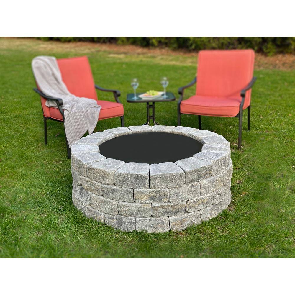 Nantucket Pavers Windsor 47 in. x 16 in. Round Concrete Wood Fuel Fire Pit Kit with Steel Ring in Allegheny 71004