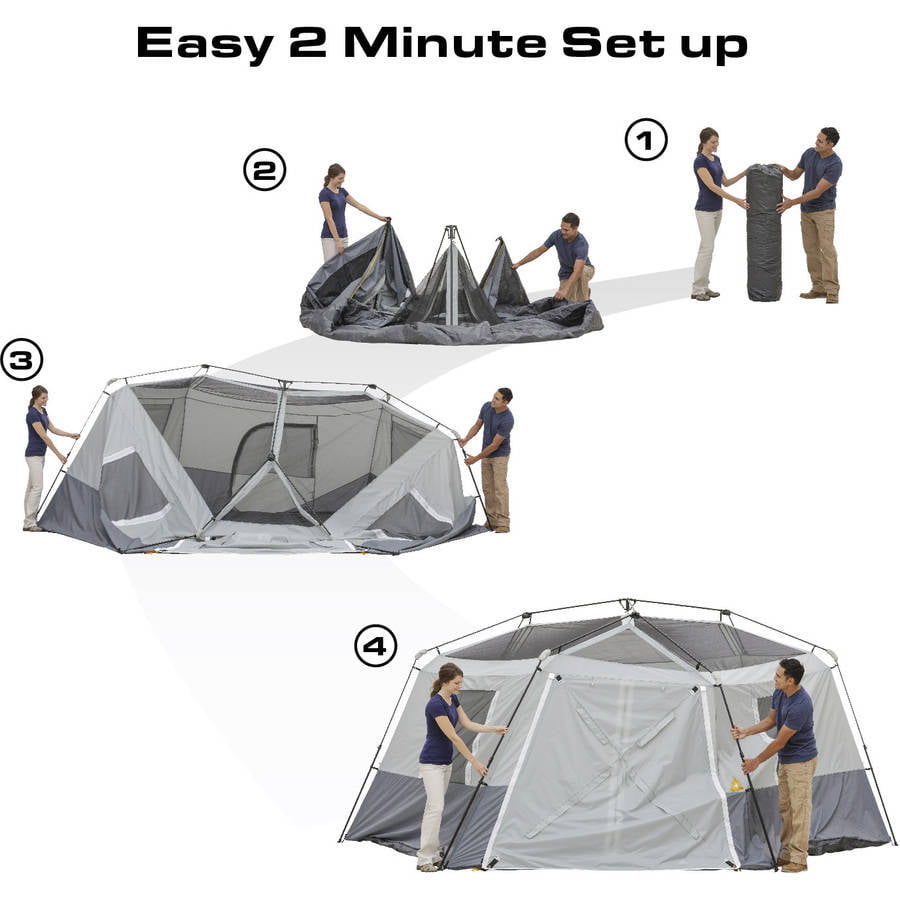 Ozark Trail 17' x 15' Person Instant Hexagon Cabin Tent, Sleeps 11