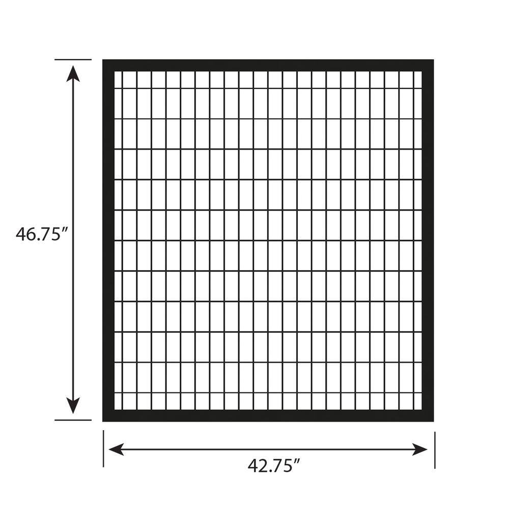 FORGERIGHT Deco Grid 4 ft. x 4 ft. Black Steel Straight Fence Gate 862224