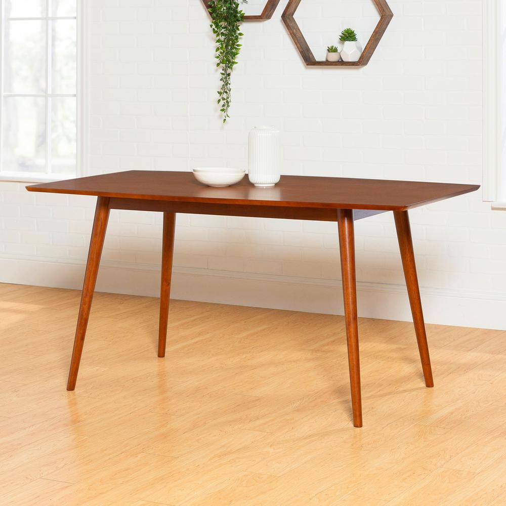 Walker Edison Furniture Company 60 in. Mid Century Wood Dining Table - Acorn HDW60MCAC