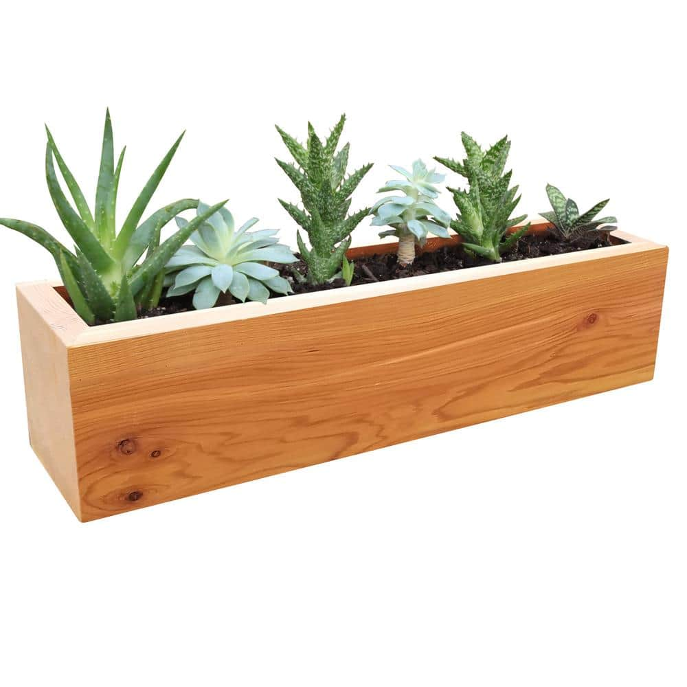 Gronomics 4 in. x 4 in. x 16 in. Succulent Planter Wood Rectangular SP-REC