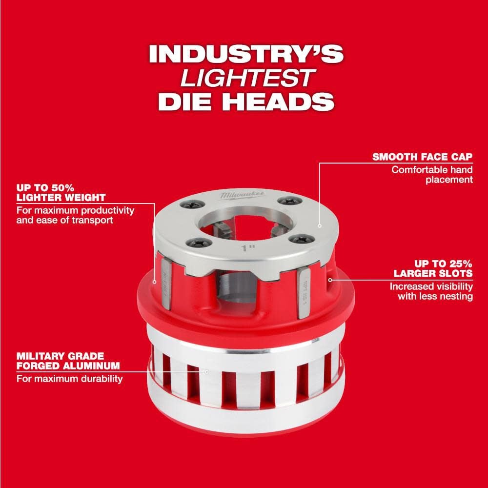 Milwaukee 1/2" ALLOY NPT Forged Aluminum Die Head 48-36-1001 from Milwaukee