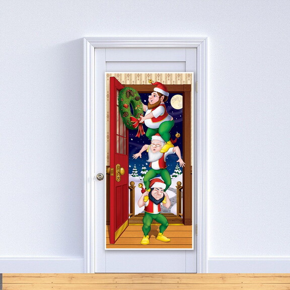 Beistle 20009 Christmas Elves Door Cover  all weat...