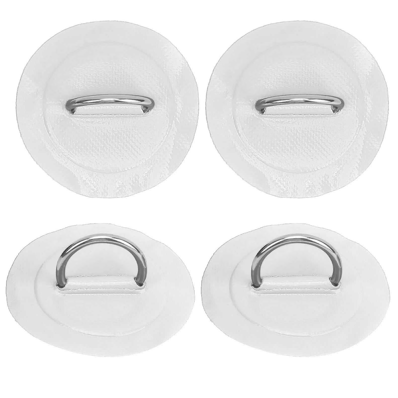 4pcs Inflatable Boat Kayak Dring Pad Patch Marine Fixed Buckle With Elastic Bungee Cordwhite Patch