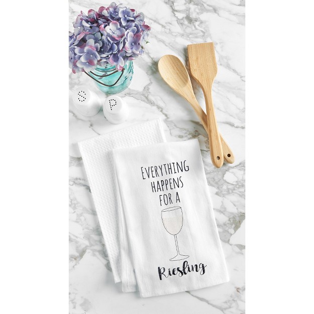 C amp f Home Everything Happens For A Riesling Flour Sack Cotton Kitchen Towel