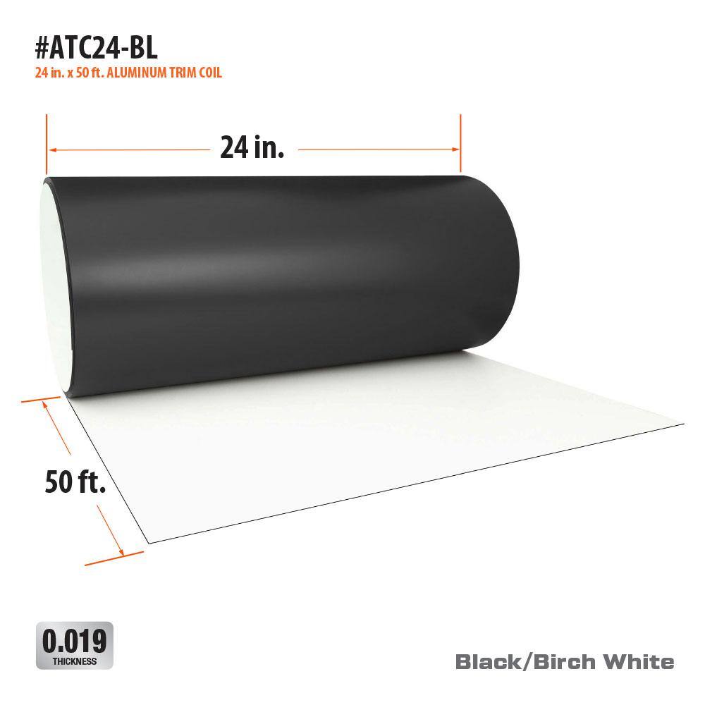 Gibraltar Building Products 24 in. x 50 ft. BlackBirch White Aluminum Trim Coil ATC24-BL