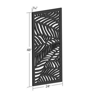 DESIGN VU Tahiti 4 ft. x 2 ft. Charcoal Recycled Polymer Decorative Screen Panel Wall Decor and Privacy Panel DVU2405C