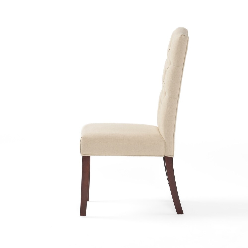 Crown Top Ivory Linen Dining Chair (Set of 2) by Christopher Knight Home