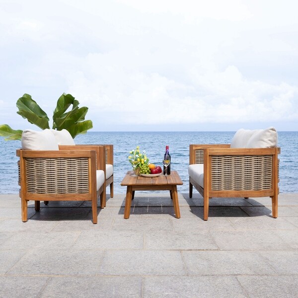 Safavieh Outdoor Living Amanda 4 Pc Set / Natural/Taupe