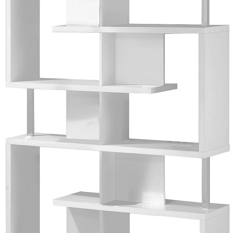 Splendid white bookcase With Chrome Support Beams