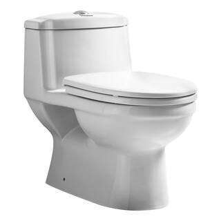 Whitehaus Collection Magic Flush 1-Piece 1.61.1 GPF Dual Flush Elongated Toilet in White WHMFL3222-EB