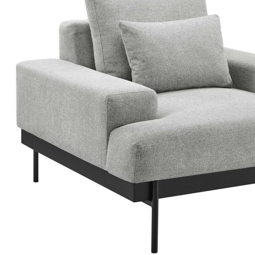 Proximity Upholstered Fabric Armchair  Light Gray   Midcentury   Armchairs And Accent Chairs   by Homesquare  Houzz