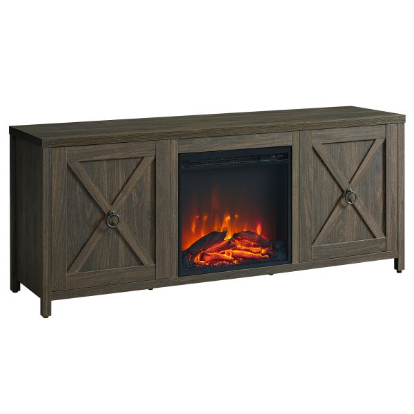 Granger Rectangular TV Stand with Log Fireplace for TV's up to 65