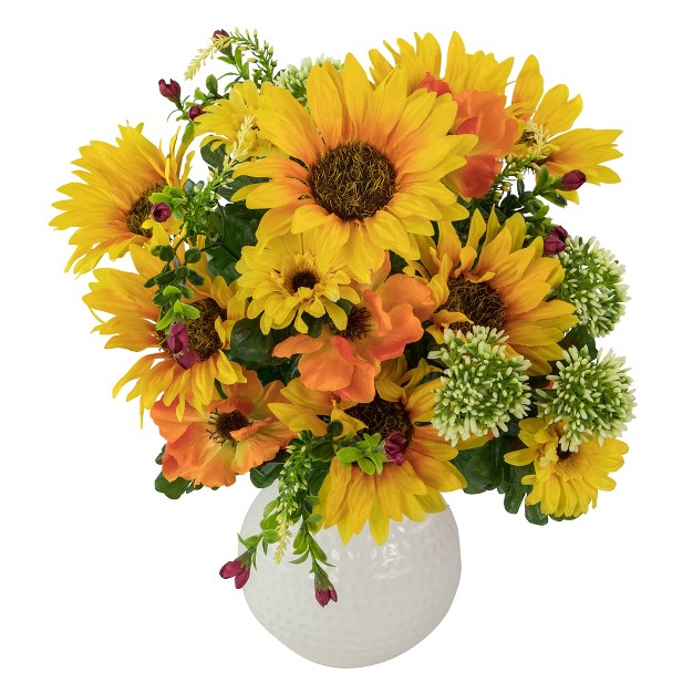 Yellow Sunflower And Daisy Artificial Floral Bush