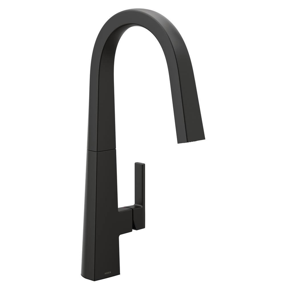 MOEN Nio Single-Handle Pull-Down Sprayer Kitchen Faucet with Reflex and Power Clean in Matte Black S75005BL