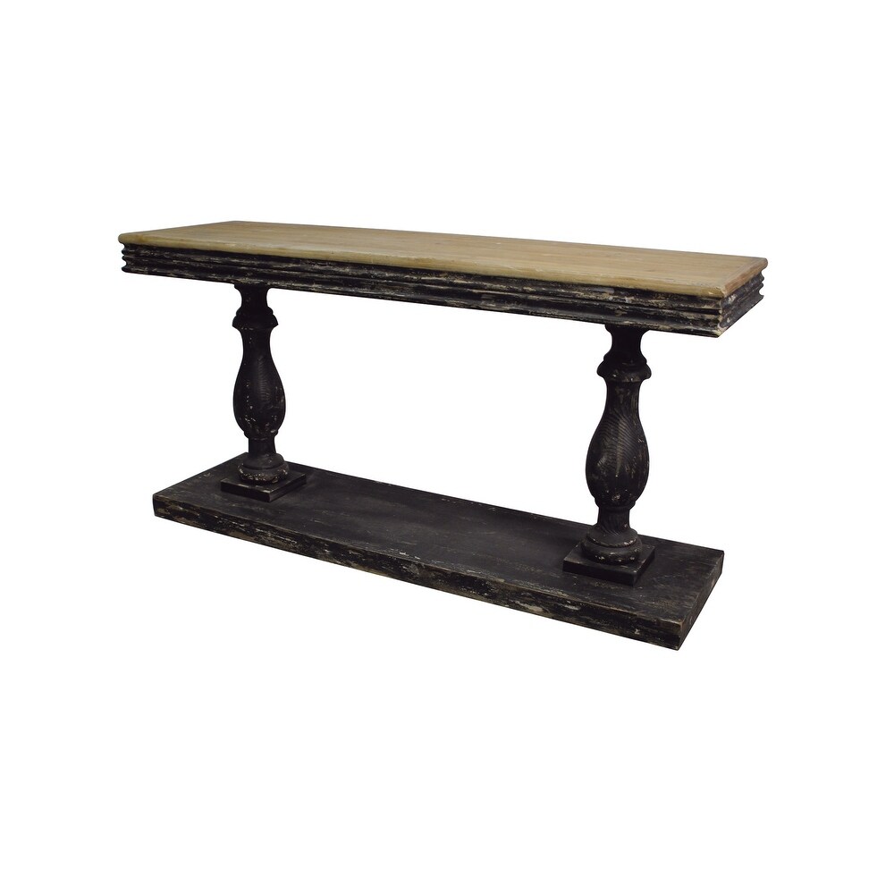 Black Fir Vintage Console Table 31 x 59 x 18   59 x 18 x 31