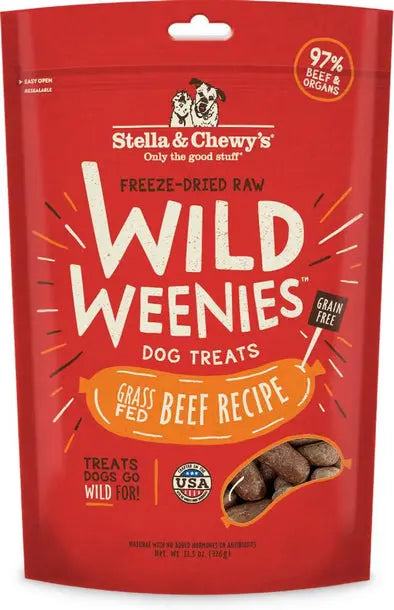 Stella and Chewy Wild Weenies Raw Beef Freeze Dried Raw Dog Treats;