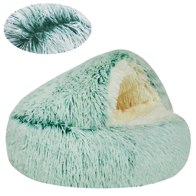 New Plush Dog's Nest Crystal Plush Round Half Pack Cat's Nest Warm And Comfortable Sleep Plush Round Cat's Nest Four Seasons Nest