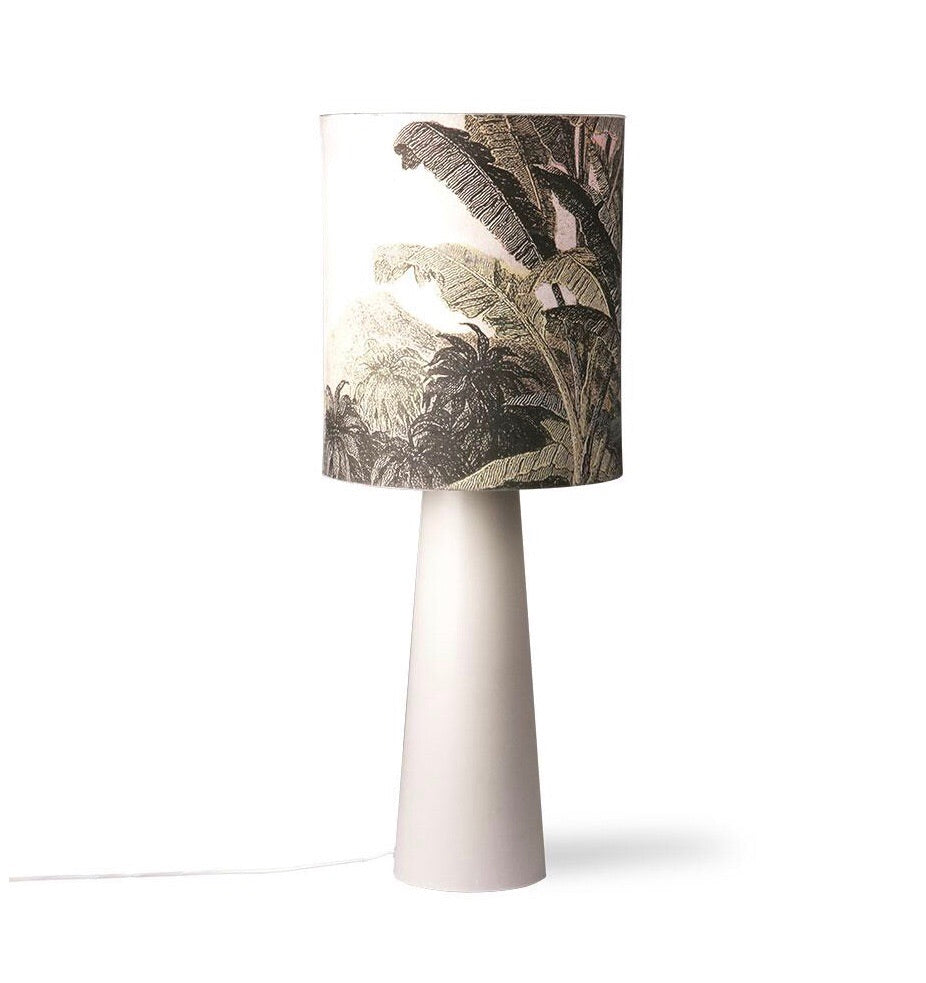 Printed jungle table lamp - grey base