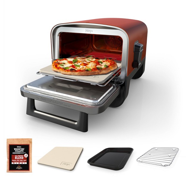 Ninja Woodfire Pizza Oven 8 in 1 Outdoor Oven 5 Pizza Settings Smoker Ninja Woodfire Technology Electric Oo101