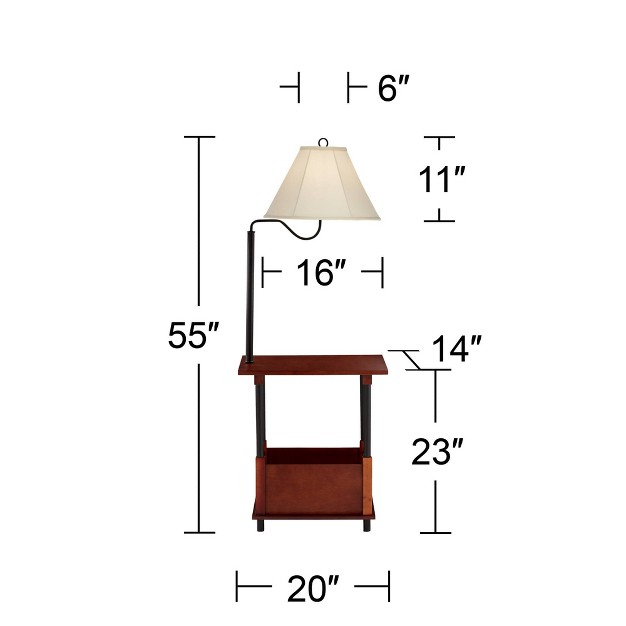 Tall Wood Open Crate Swing Arm Off White Empire Shade For Living Room