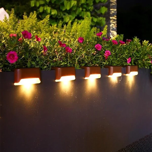 4pcs Solar LED Deck Light Outdoor Garden Path Lamp