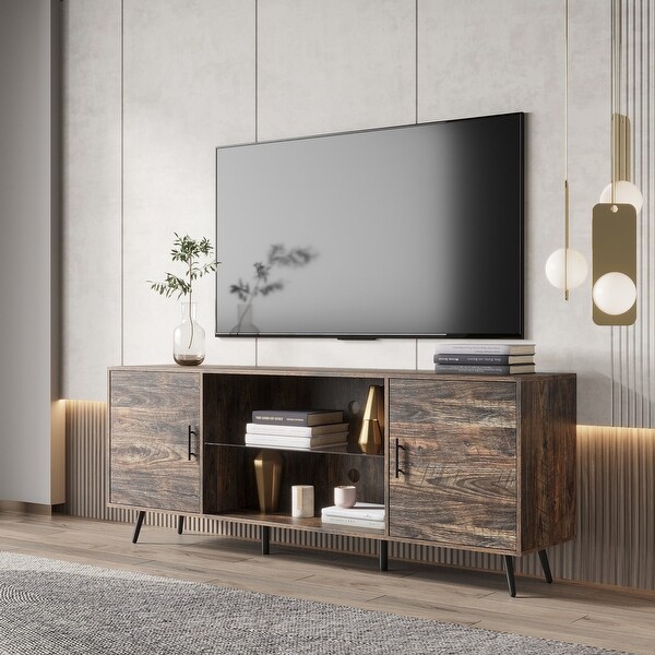 TV Stand Wood Adjustable Storage Cabinet TV Console