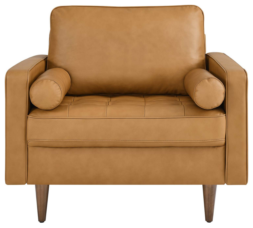 Valour Leather Armchair   Midcentury   Armchairs And Accent Chairs   by Modway  Houzz