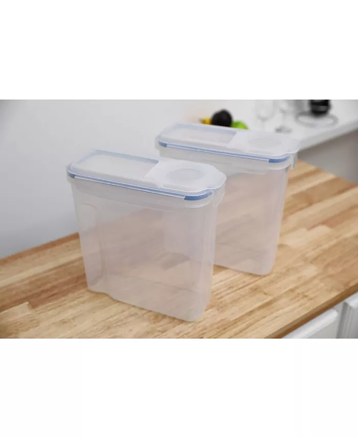 Basicwise Vintiquewise Small Bpa-Free Plastic Food Cereal Containers with Airtight Spout Lid Set of 2