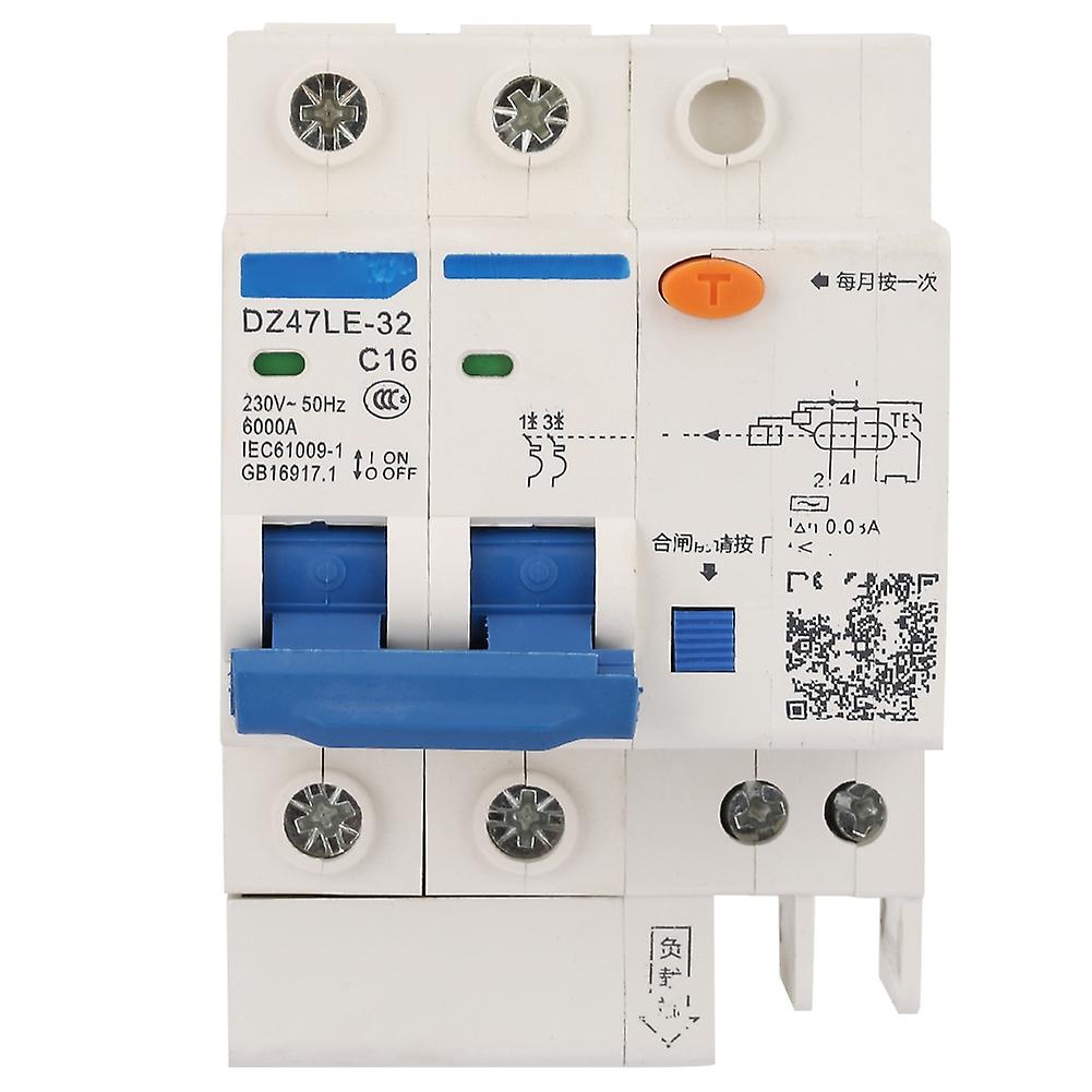 Leakage Protection Dz47le 32 2p+2 C16 Residual Current Circuit Breaker 230v/16a