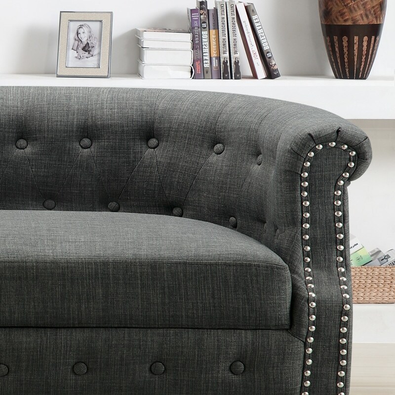 Rosevera Three Piece Living Room Tufted Sofa Set  Chesterfield