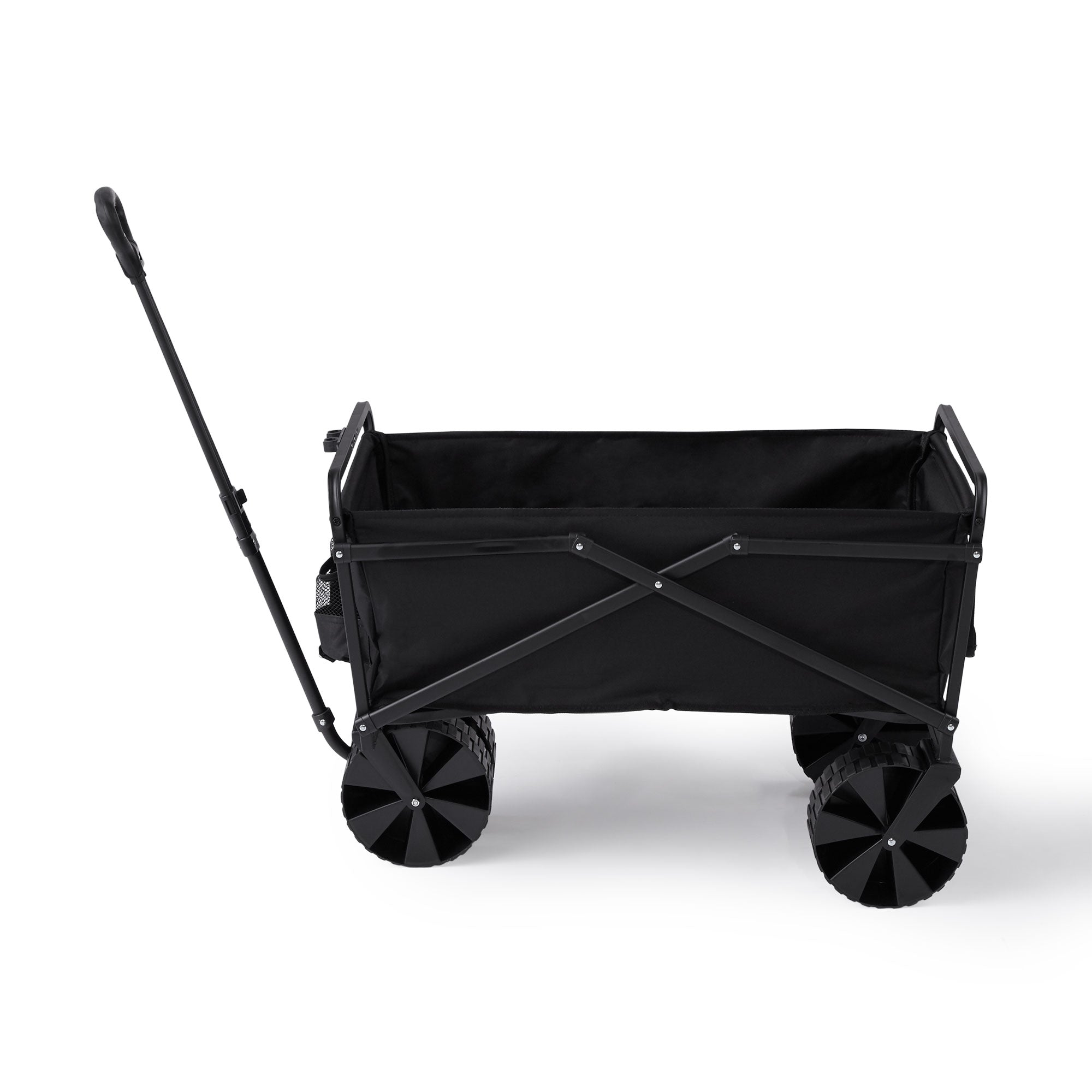 Seina 150lb Capacity Collapsible Steel Outdoor Utility Wagon Cart, Black