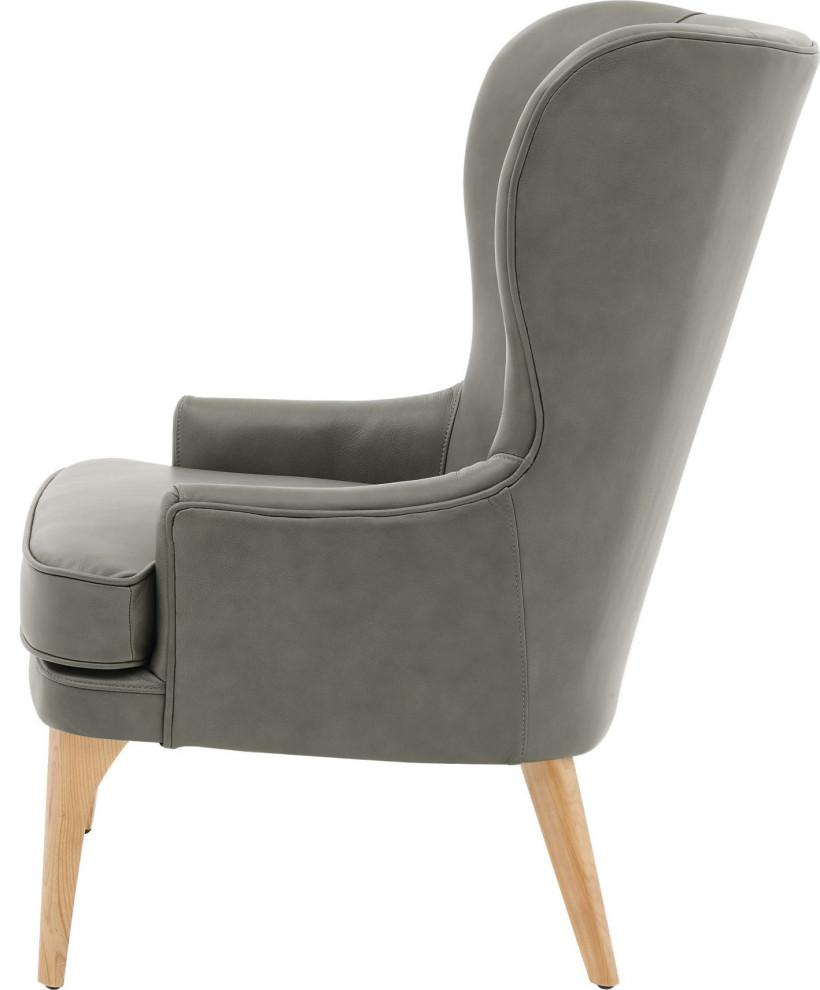 Bjorn Top Grain Leather Accent Chair   Midcentury   Armchairs And Accent Chairs   by HedgeApple  Houzz