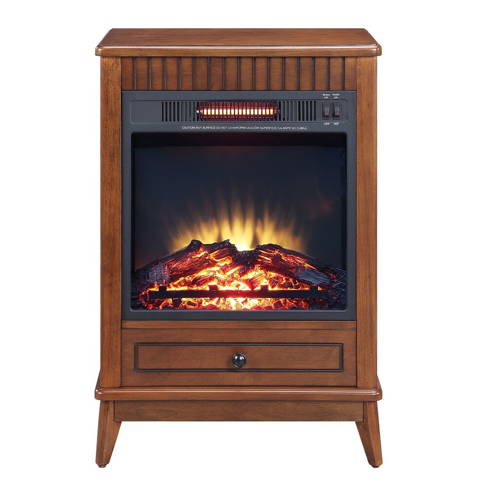 Indoor Hamish Fireplace in Walnut Finish storage table