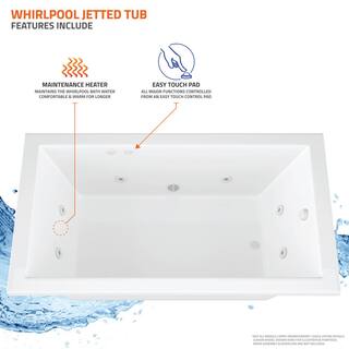 Universal Tubs Mali 5 ft. Acrylic Corner Drop-in Whirlpool Bath Tub in White HD6060VWR