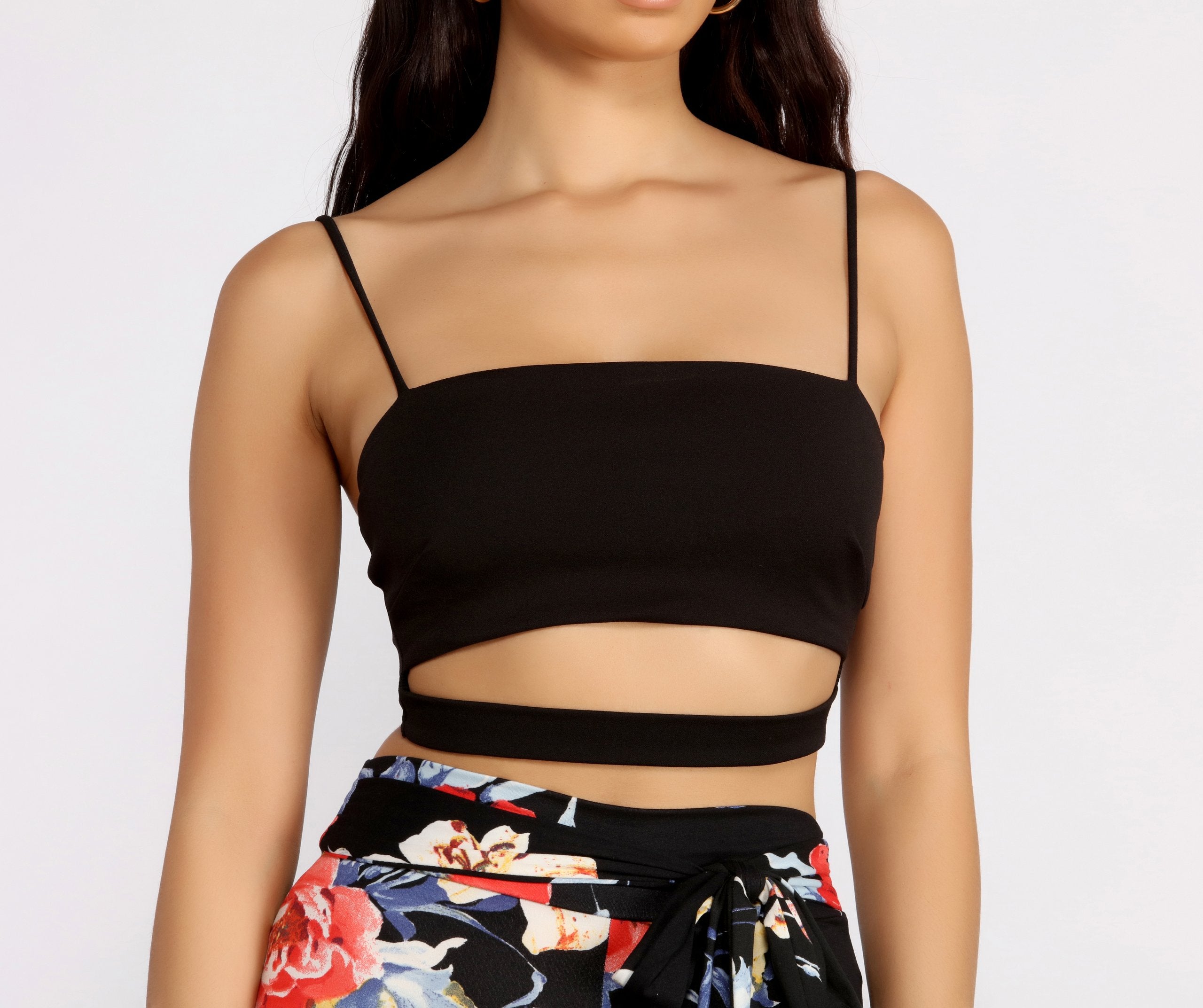 It's A Date Crepe Crop Top