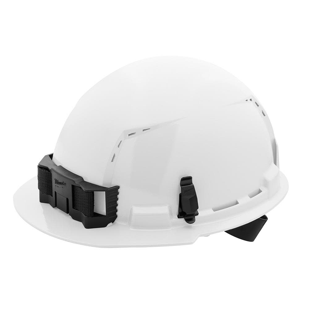 Milwaukee White Front Brim Vented Hard Hat with 4pt Ratcheting Suspension Type 1 Class C