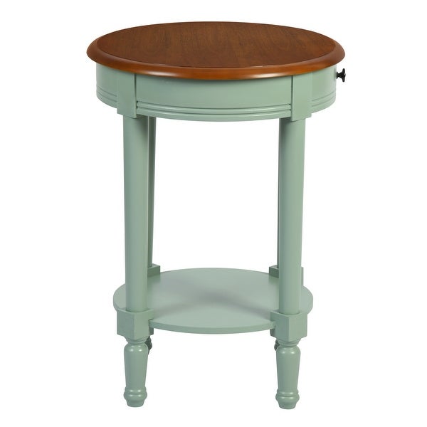 Homy Casa Farmhouse 27'' Tall Solid Wood End Table with Storage